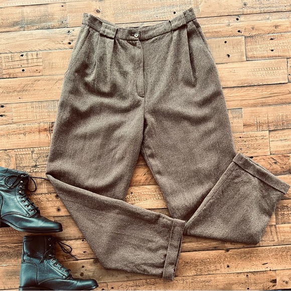 100% Wool Vintage 80’s Tweed Trousers Size 6 - Picture 2 of 7